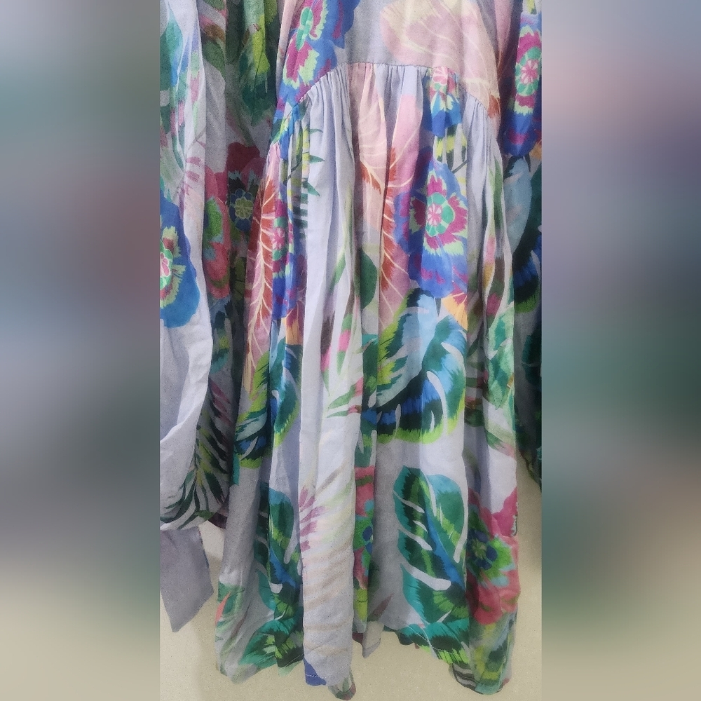 Miss June Paris Floral Long Sleeve Dress, Size Small, 100 % Modal - Picture 4 of 11